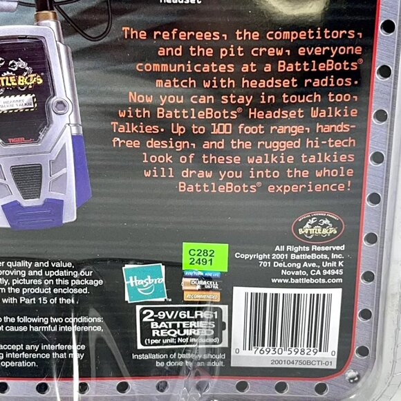 BattleBots Walkie Talkie Headset Play Set 2001 Hasbro Tiger Electronics NIP - Picture 12 of 13